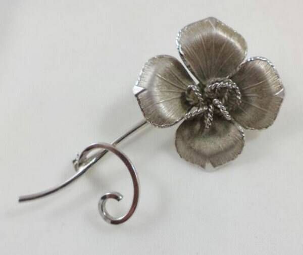 Canadian Chain Company antieke bloem broche ECCO, 925 (7161-3021)