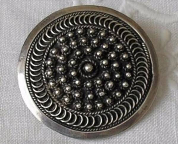 Antieke Zilveren Schildbroche - Jeruzalem 1000 zilver (7181-3292)