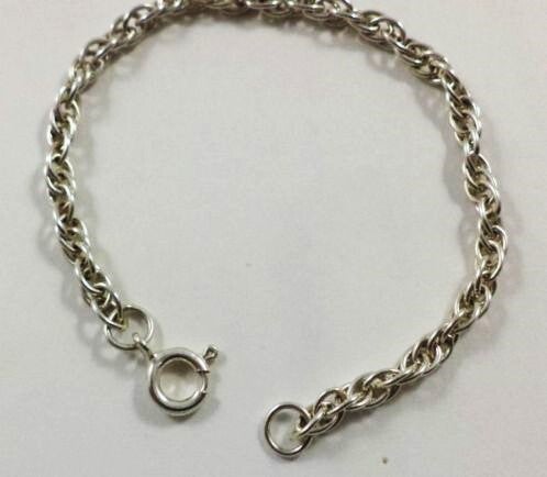 Mooie zilveren armband met koordschakel, unisex 925 (7194-449)