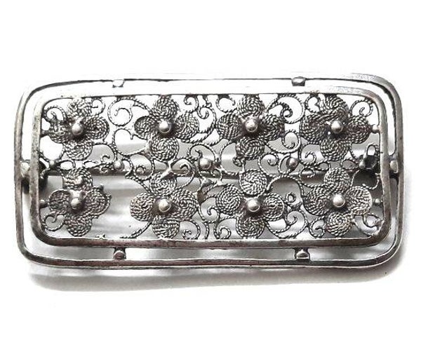 Mooie filigrain zilveren art nouveau broche 835 H+N (7196-3034)