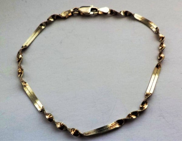 Sterling zilveren armbandje, gedraaid, getwist (7199-69)