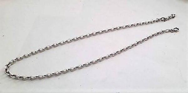 Massief zilveren Jasseron ketting 925. 45 cm (7199-2)