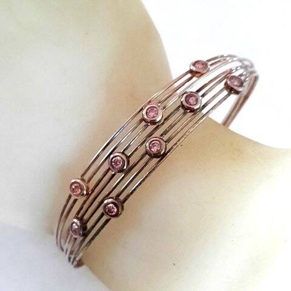 Zilveren armband met roze stenen, FBM 925 (7199-70)