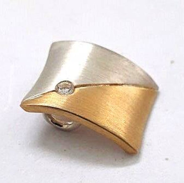 Strakke Design hanger zilver en goud, 925 (7199-82)