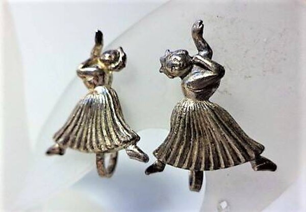 Vintage Ballerina Schroefoorbellen – Made in England - Jaren '40-'50 Design (7212-925)