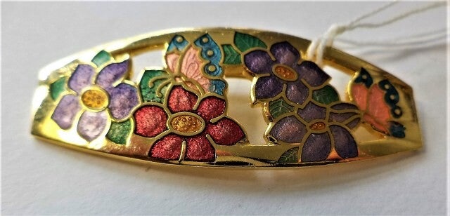Sea Gems Vintage cloisonne bloemen broche (7219-3143)
