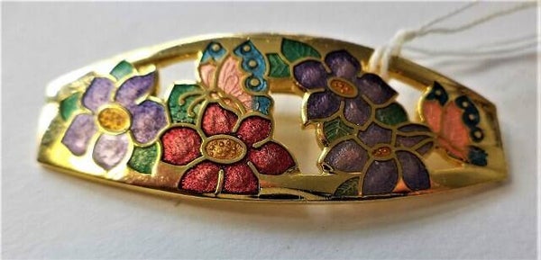 Sea Gems Vintage cloisonne bloemen broche (7219-3143)