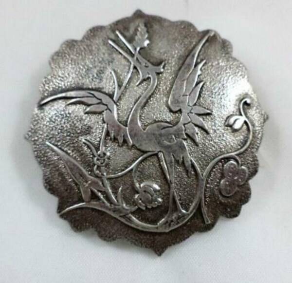 Schitterende Art Deco broche Kraanvogel – Max Neiger stijl (7219-3460)