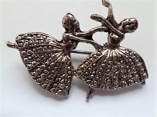 Vintage Sterling zilveren Ballerina broche – F. Massingham (7222-3330)