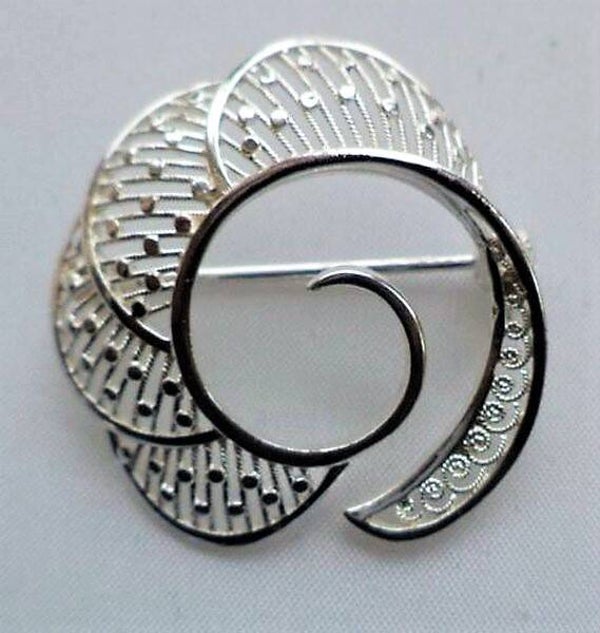 Moderne vintage filigrain Spiraal broche (7234-3554)