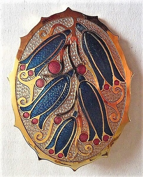 Fish - Exclusieve vintage cloisonné broche – Bluebells (7258-3543)