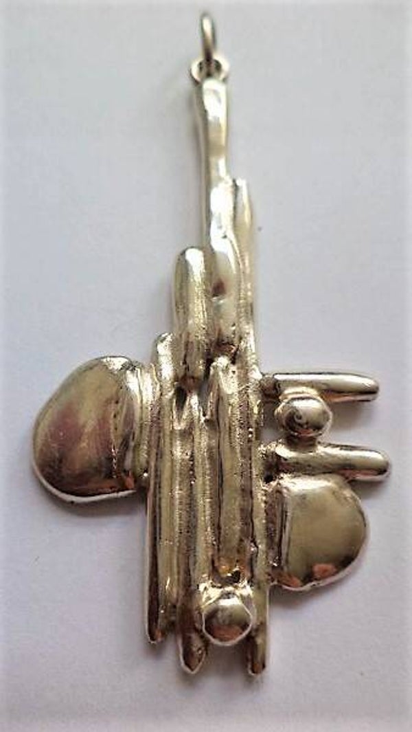 Zweeds zilveren Design hanger 'Lava'. SCAB Zweden (7268-782)