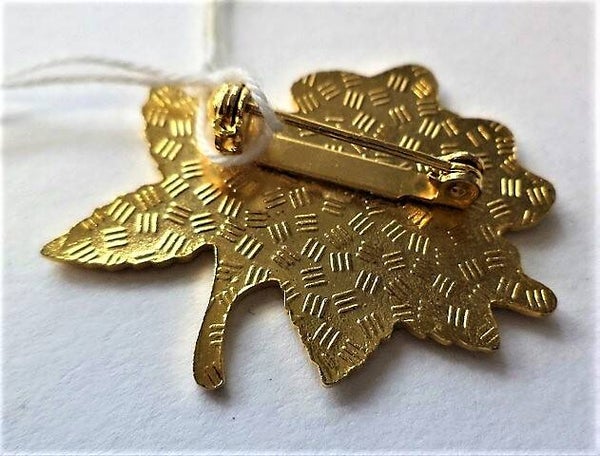 FISH cloisonne broche rode roos, 22 kt (7335-3861)