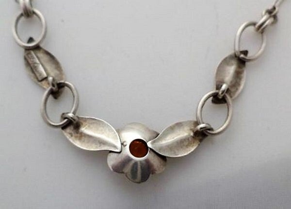 Teka Theodor Klotz Zeldzame Modernist ketting 835 zilver Laurin-merk (7373-650)