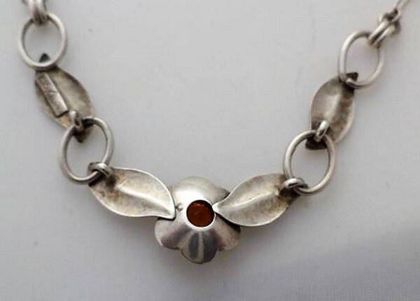 Teka Theodor Klotz Zeldzame Modernist ketting 835 zilver Laurin-merk (7373-650)