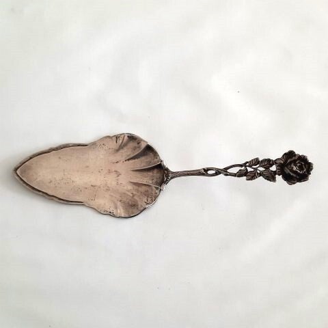 Antieke zilveren taartschep Hildesheimer Rose - Albert Bodemer 835 (7404-74)