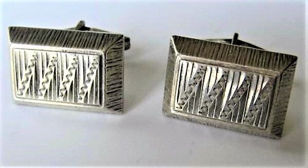 Vintage zilveren Manchetknopen. Modernistisch Design - Jewel 835 (7453)