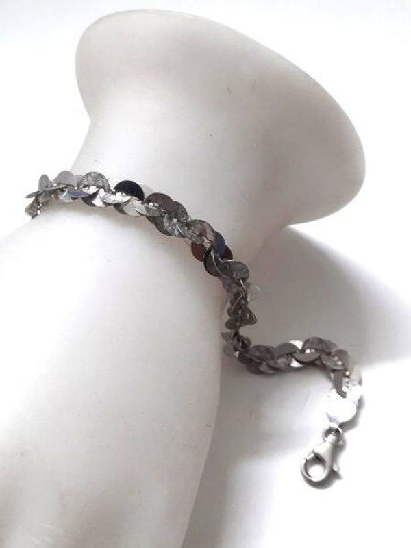 Mooie zilveren armband met kleine platte ronde schijfjes 925 (7545)