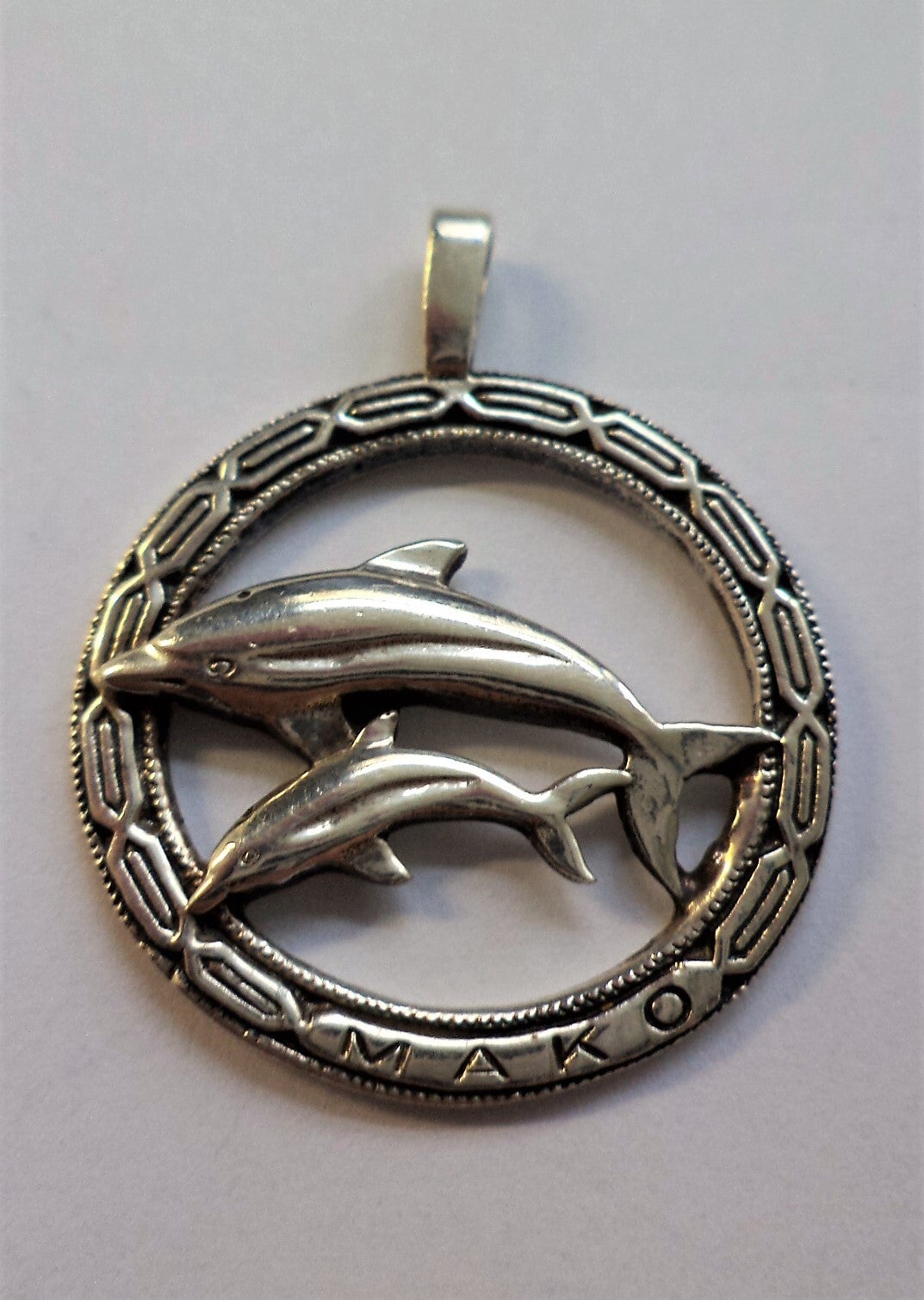 Prachtige grote hanger met twee dolfijnen MAKO Australia (7545)