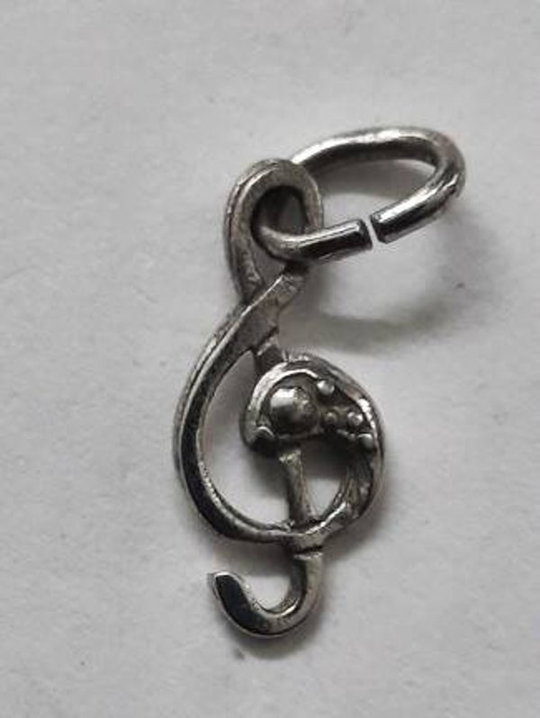 Zilveren G-Sleutel hanger / Bedel muziek 835 (7545)