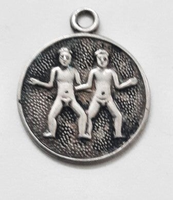Mooie vintage zilveren Sterrenbeeld hanger Tweeling 830 (7545)