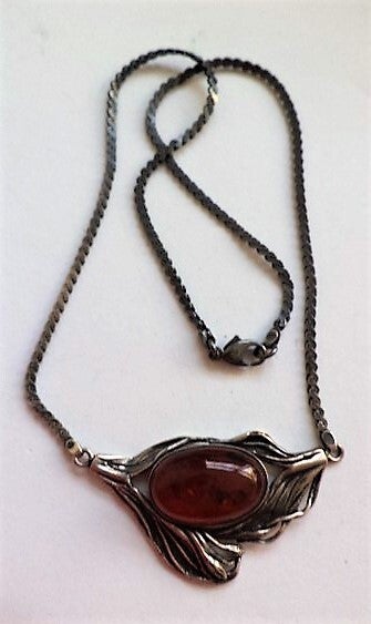 Deens Design zilveren Collier Hermann Siersbol Barnsteen (7602-925)