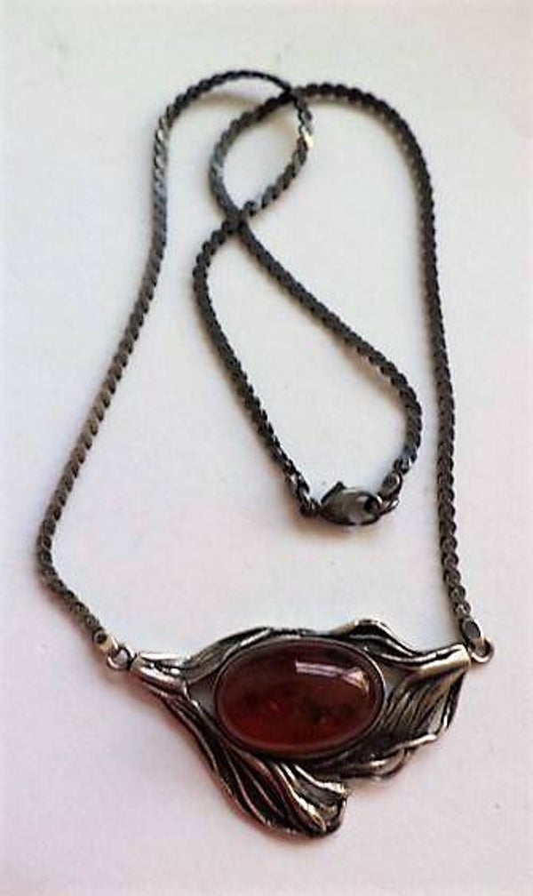 Deens Design zilveren Collier Hermann Siersbol Barnsteen (7602-925)