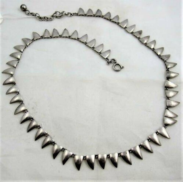 Vintage Modernistische zilveren 'Spike' ketting – Friedrich Binder (7692-754)