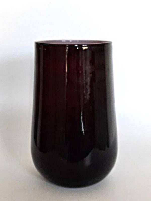 Prachtige vintage glazen vaas – Robijnrood / Lila (7703)