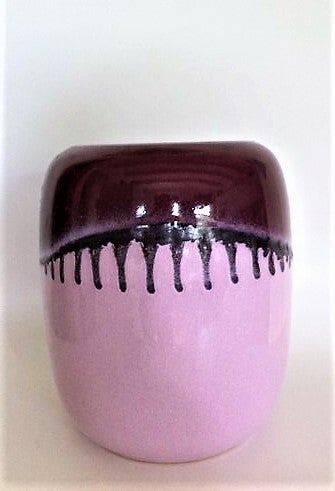 Vintage DDR Vaas - VEB Haldensleben 826 - Paars Drip Glaze (7716)