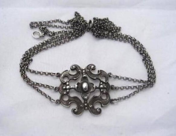 Prachtige vintage zilveren Kropketting BAS 835 (7729-433)
