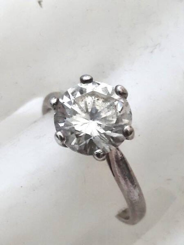 Mooie zilveren ring met grote zirkonia 925 (7810-81)