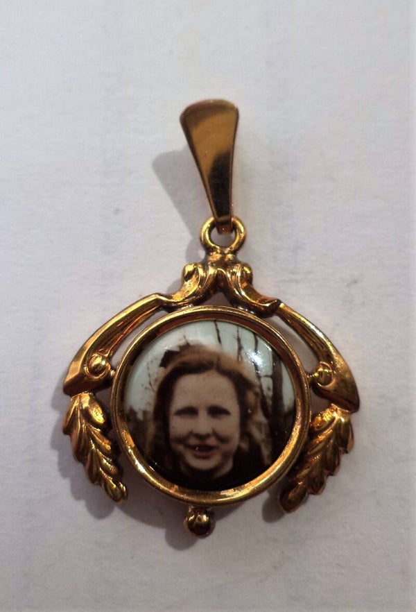ntieke Foto-hanger – Gouddoublé met Flora Decoratie (7812-1033)
