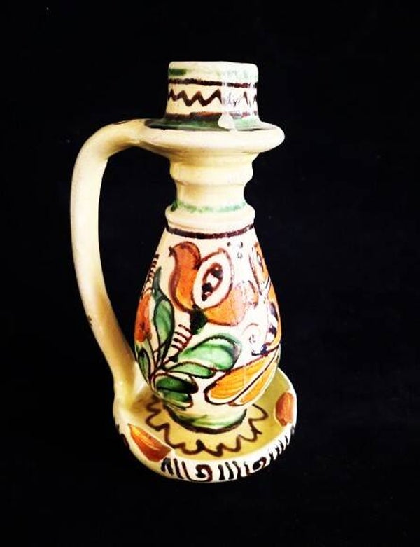 Kandelaar – Handbeschilderd Transsylvaans Aardewerk (18 cm) (7893)