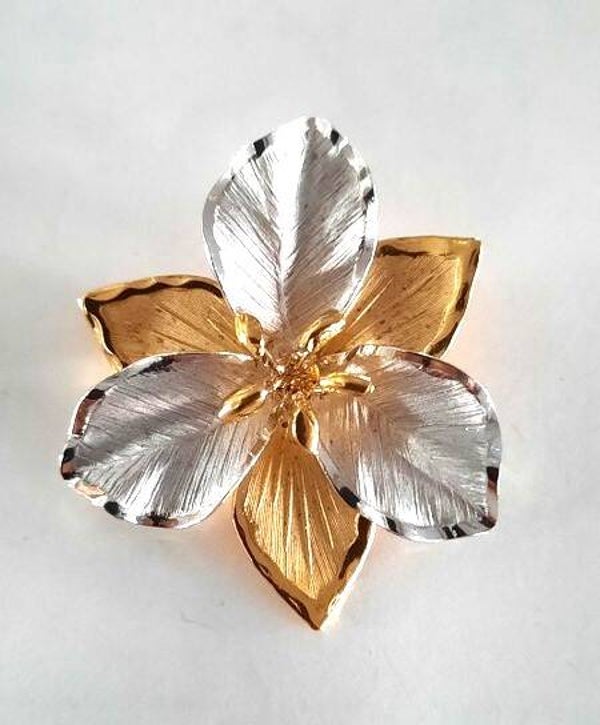 Vintage Bond-Boyd Canada Sterling Zilveren Trillium Bloemenbroche (7924-5194)