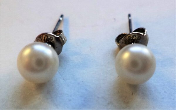 Klassieke Parel oorknopjes,18K Gold Plated Ø 6 mm (7924-5327)