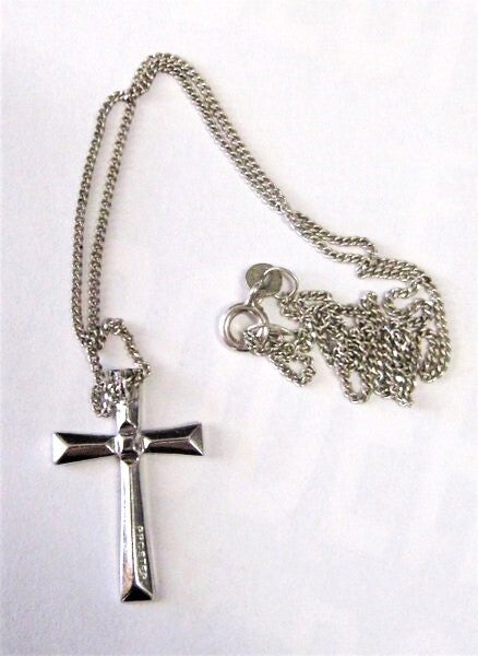 Prachtig Sterling zilveren kruisje hangertje en ketting (7937-20)