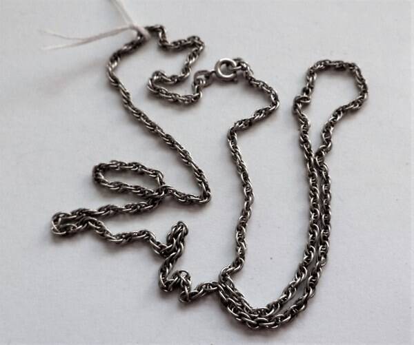 Vintage zilveren koordketting 51cm. E.J.L.D merkjes (7941)