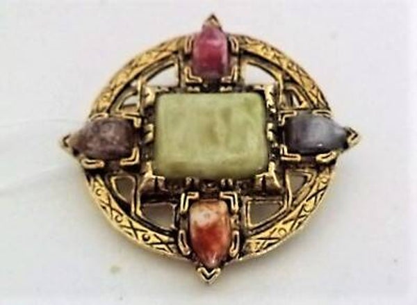 Prachtige Vintage Schotse Keltische Broche (7948-5547)