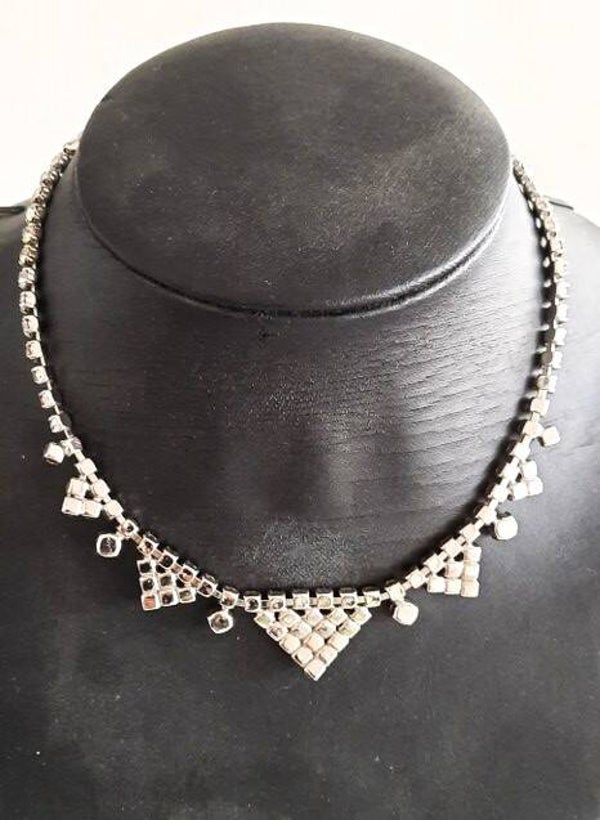 Schitterende vintage Strass Collier – Art Deco stijl (7966)