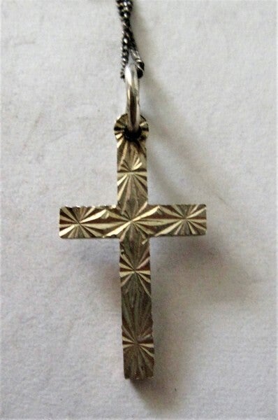 Vintage zilveren bewerkt kruisje crucifix (7994-12)