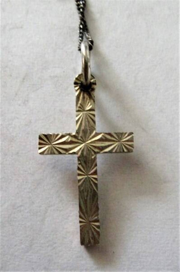 Vintage zilveren bewerkt kruisje crucifix (7994-12)