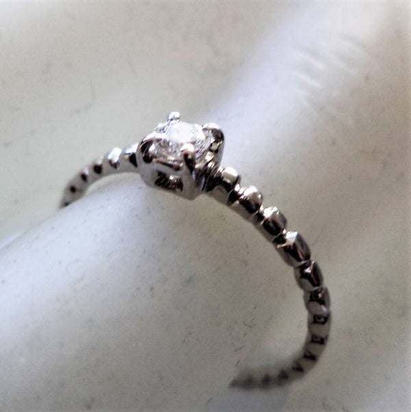 Prachtige 18k Witgouden Solitair ring met diamant. Maat 17 (8)