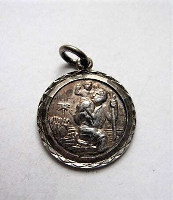 Vintage zilveren hanger Sint Christoffel (8043-29)