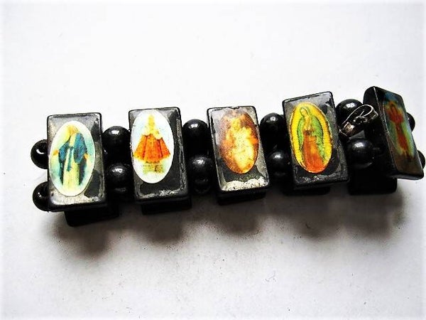 Luxe Heiligen armband van Hematiet, rekbaar, Nieuw  (8043-3)