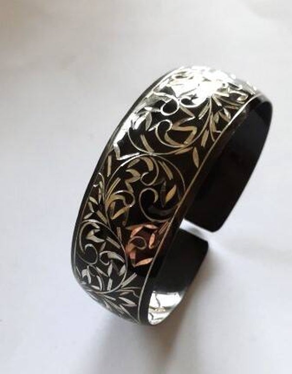 Prachtige Japans sterling zilveren armband + oorbellen (8062)