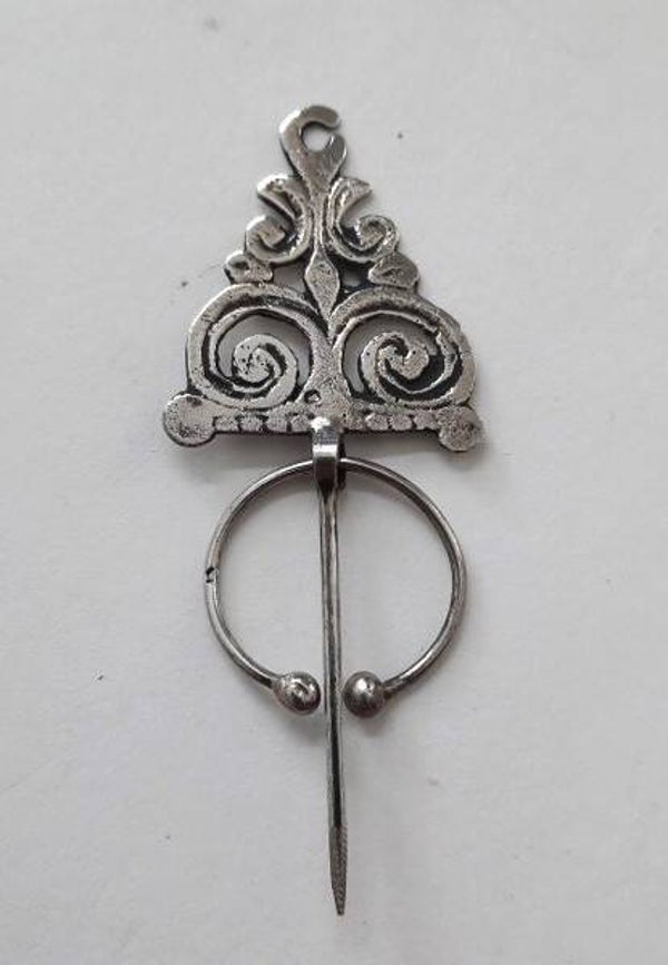Prachtige zilveren Berber Fibula, Mantelspeld (8063)