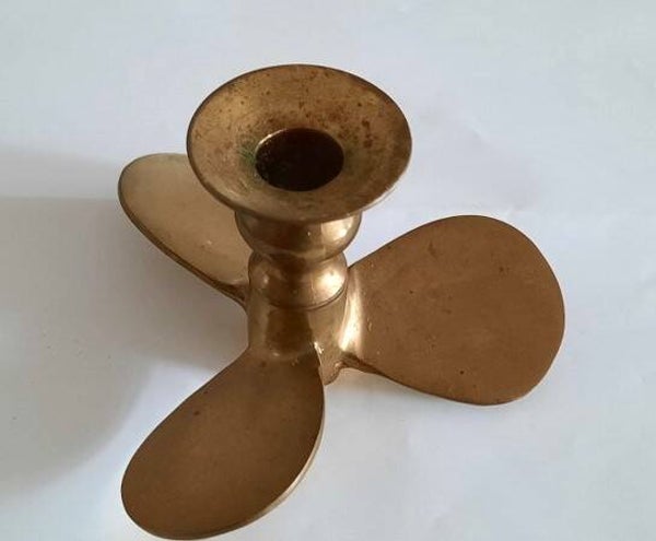 Vintage Messing Kandelaar – Scheepsschroef