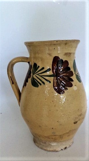 Antieke Hongaarse Volksaardewerk Kan – Handgeschilderd (A5)