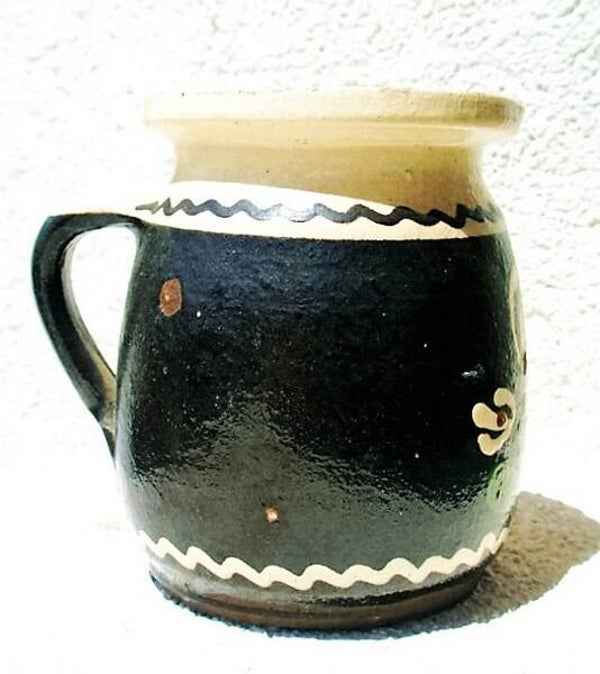 Antieke Hongaarse Kruik - Handbeschilderd - Sárospatak Stijl (A8)